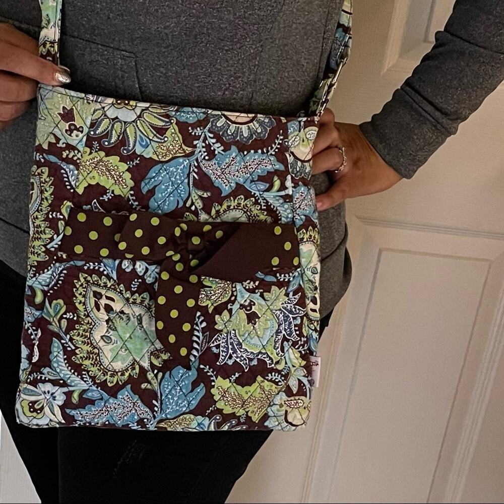 Belvah Quilted Floral crossbody messenger bag